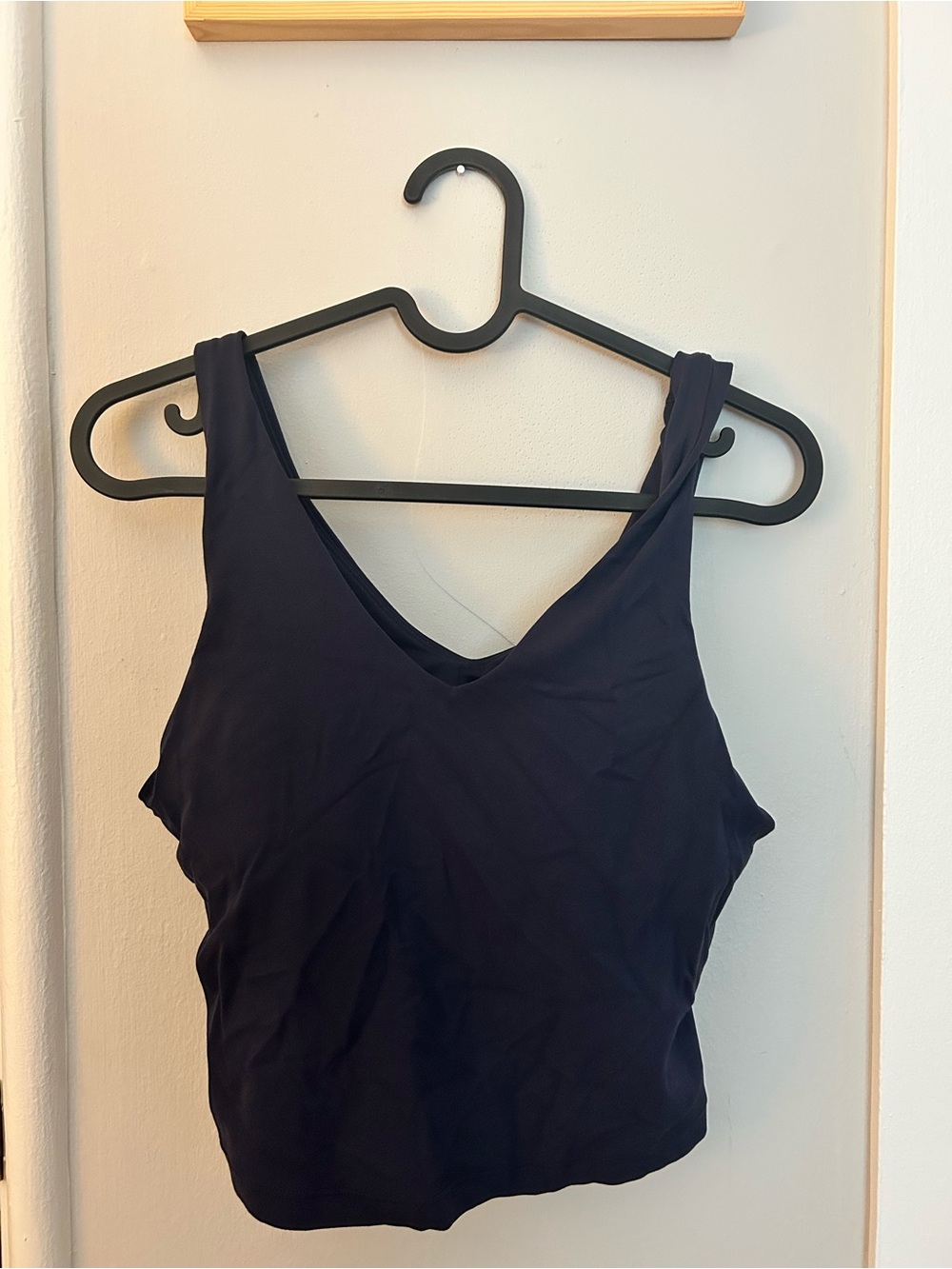 Transcend V Neck Crop Tank Navy